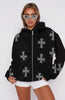 Rhinestone Cross Hoodie