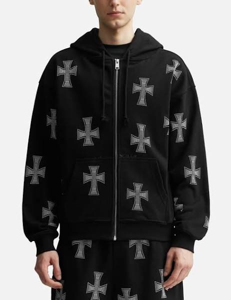 Rhinestone Cross Hoodie